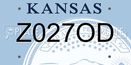 Z027OD Kansas License Plate