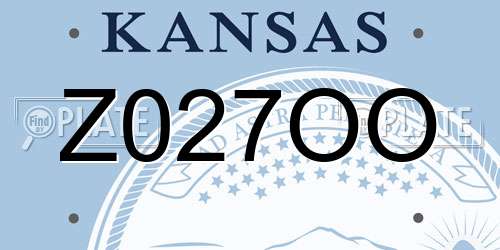 Z027OO Kansas License Plate