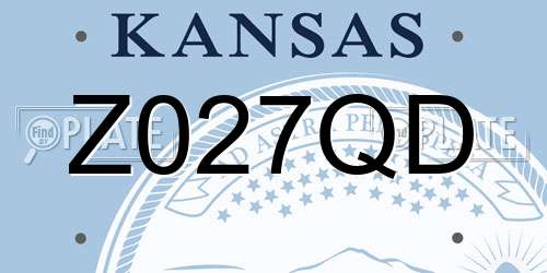Z027QD Kansas License Plate