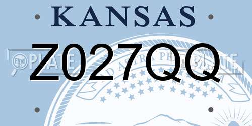 Z027QQ Kansas License Plate