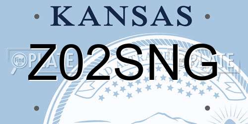 Z02SNG Kansas License Plate