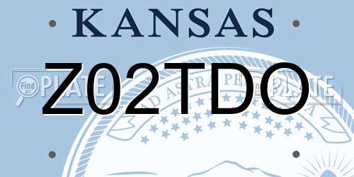Z02TDO Kansas License Plate