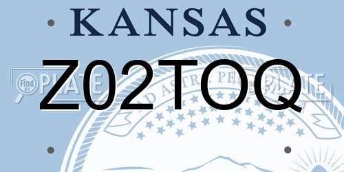 Z02TOQ Kansas License Plate