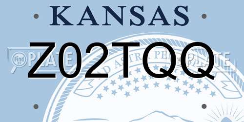Z02TQQ Kansas License Plate