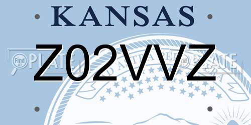 Z02VVZ Kansas License Plate