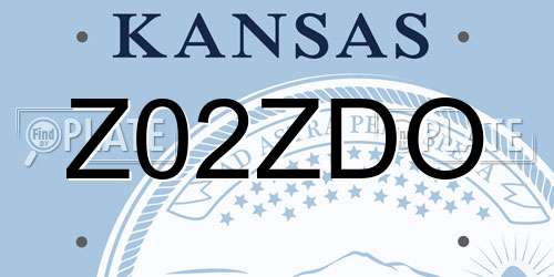 Z02ZDO Kansas License Plate