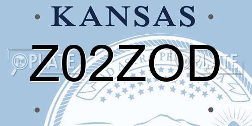 Z02ZOD Kansas License Plate