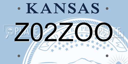 Z02ZOO Kansas License Plate