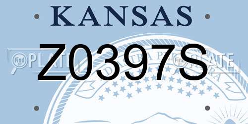 Z0397S Kansas License Plate