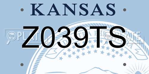 Z039TS Kansas License Plate