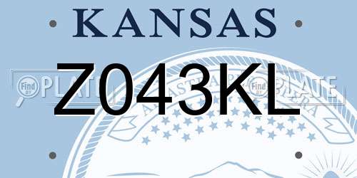 Z043KL Kansas License Plate