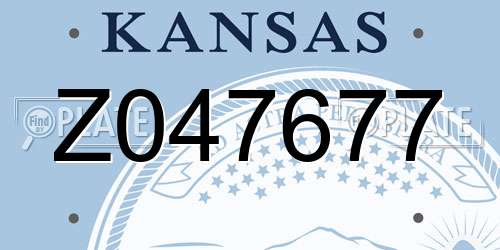Z047677 Kansas License Plate