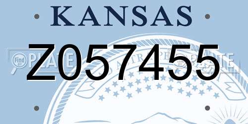 Z057455 Kansas License Plate