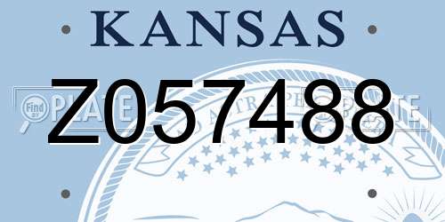 Z057488 Kansas License Plate