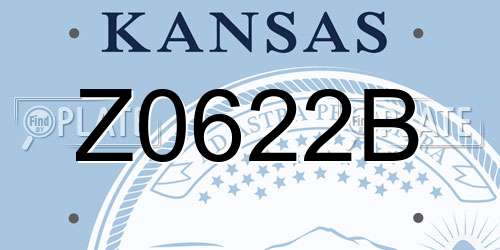 Z0622B Kansas License Plate