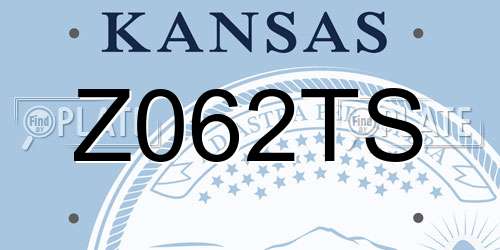 Z062TS Kansas License Plate