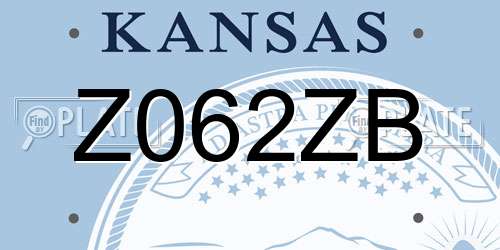 Z062ZB Kansas License Plate