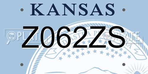 Z062ZS Kansas License Plate