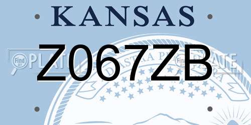 Z067ZB Kansas License Plate