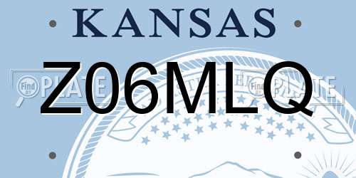 Z06MLQ Kansas License Plate