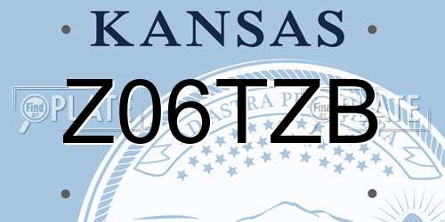 Z06TZB Kansas License Plate