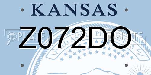 Z072DO Kansas License Plate