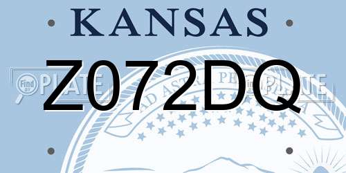 Z072DQ Kansas License Plate