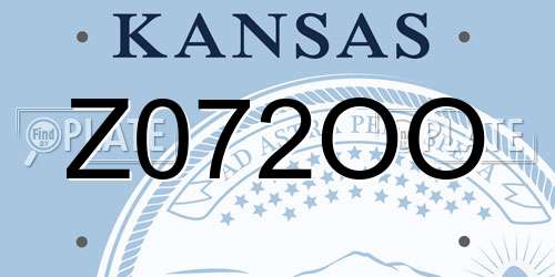 Z072OO Kansas License Plate