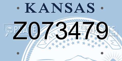Z073479 Kansas License Plate