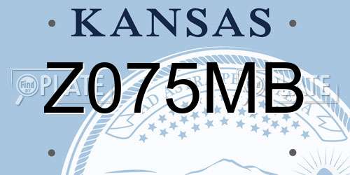 Z075MB Kansas License Plate