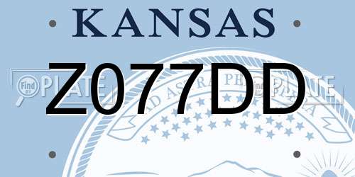 Z077DD Kansas License Plate