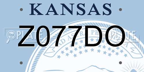 Z077DO Kansas License Plate