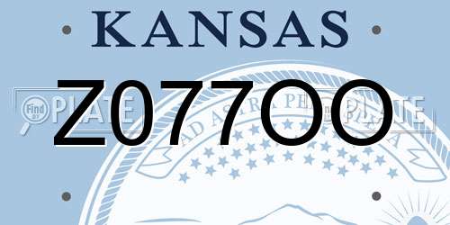 Z077OO Kansas License Plate