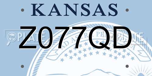 Z077QD Kansas License Plate