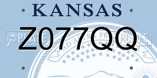 Z077QQ Kansas License Plate