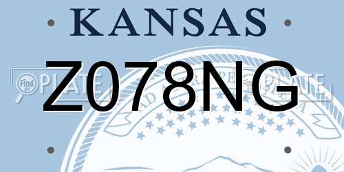 Z078NG Kansas License Plate