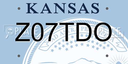 Z07TDO Kansas License Plate