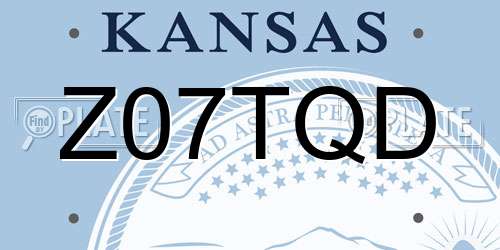 Z07TQD Kansas License Plate