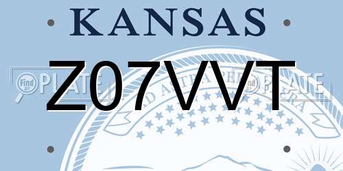 Z07VVT Kansas License Plate