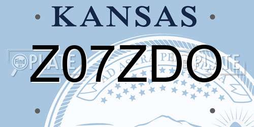 Z07ZDO Kansas License Plate