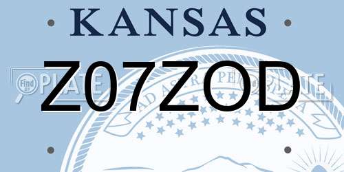 Z07ZOD Kansas License Plate