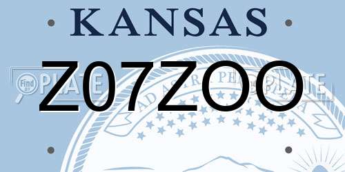 Z07ZOO Kansas License Plate