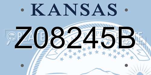 Z08245B Kansas License Plate