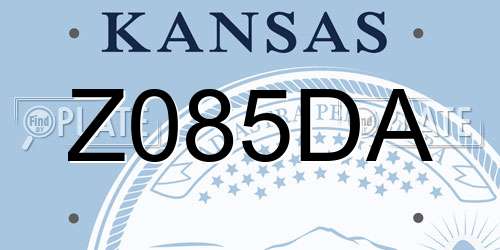 Z085DA Kansas License Plate
