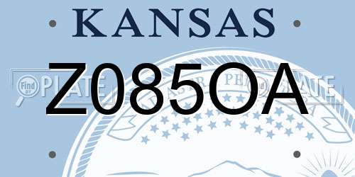 Z085OA Kansas License Plate