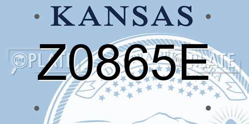 Z0865E Kansas License Plate