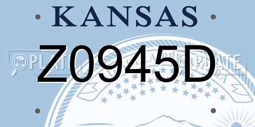 Z0945D Kansas License Plate
