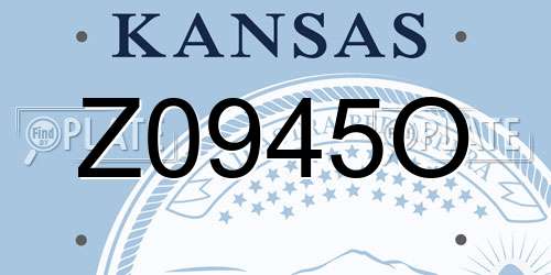 Z0945O Kansas License Plate