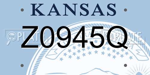 Z0945Q Kansas License Plate