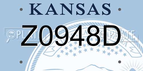 Z0948D Kansas License Plate